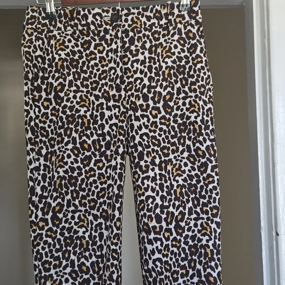 J.Crew Leopard Print High Rise Slim Ankle Pants Size 0